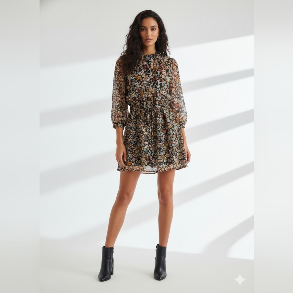 Zara Multicolor Floral Mini Dress